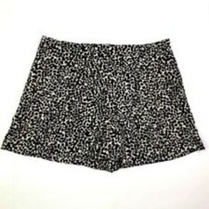 LOFT Black Silky Print Shorts with Pockets Size 2